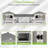 57" Outdoor Wooden Rabbit Hutch with Run, Two-Story Bunny Cage with Pull-Out Tray, Slidable Glass Window & Waterproof Asphalt Roof