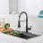 FURUISI Pull Down Single Handle Kitchen Faucet with Deck Plate-100865078