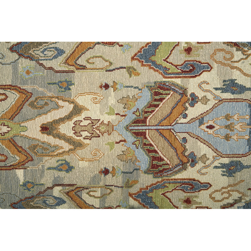 Leylan Wool Ikat Area Rug in Tan, Rectangle 3'6" x 5'6"