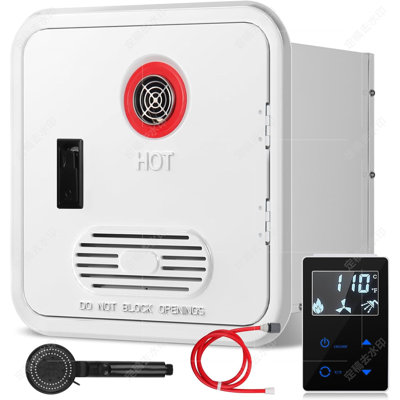 3.5 Gallon 24kw Rv Tankless Water Heater, 65000 Btu Instant For Rv, 12v Camper Water Heater Propane With Double Water Outlet & Remote Controller-black-white