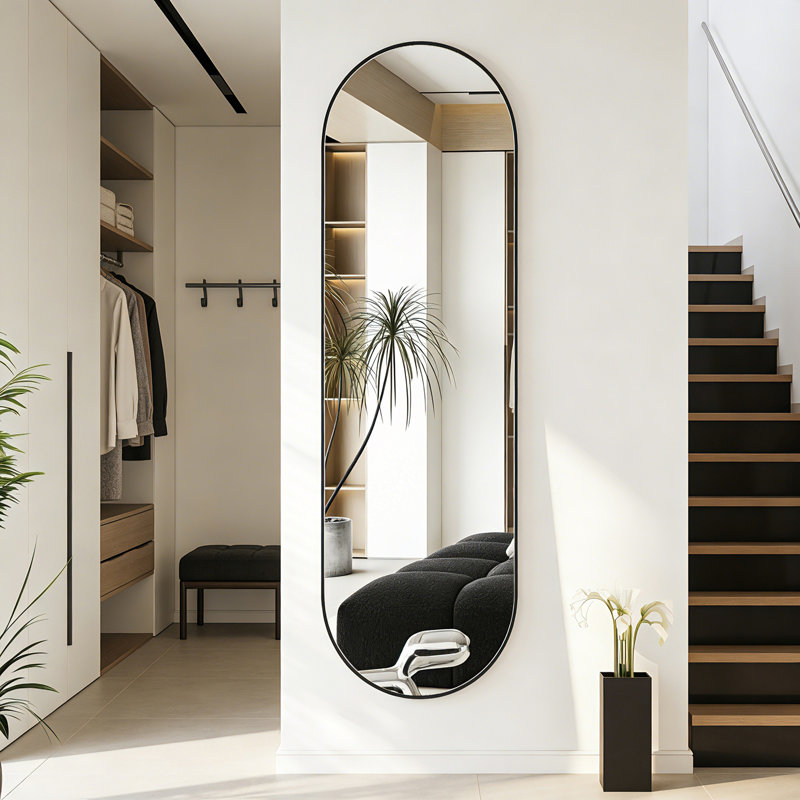 Miroir ovale mural, Argent