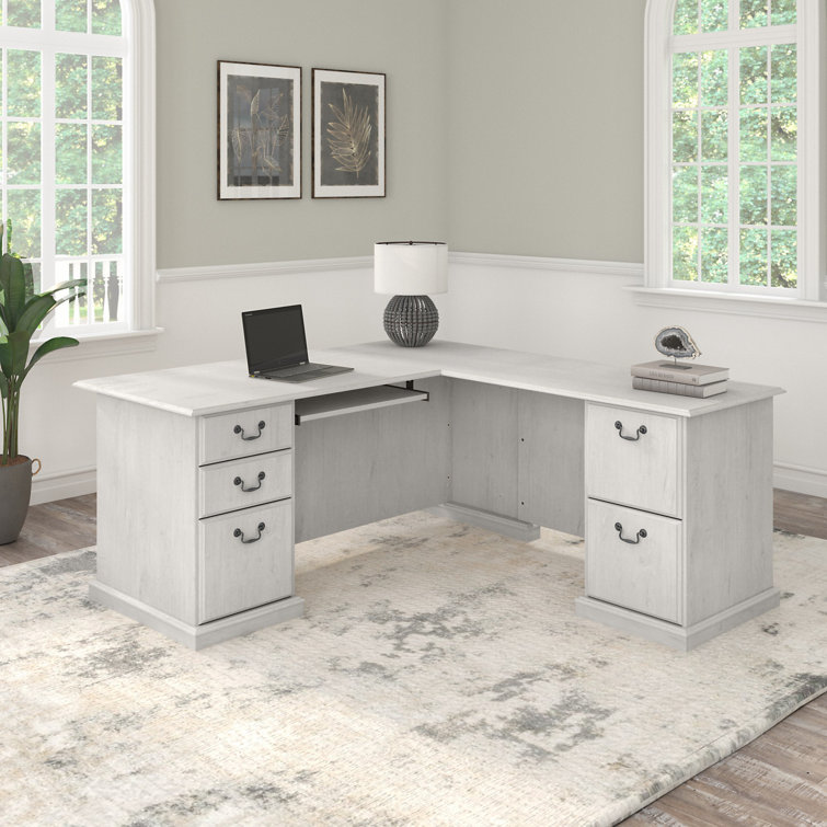 Raker Reversible L-Shape Computer Desk with Drawers