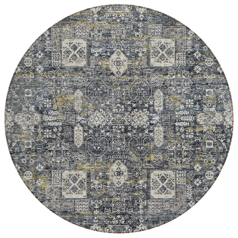 Ivanica Floral Indoor / Outdoor Rug, Round 8'