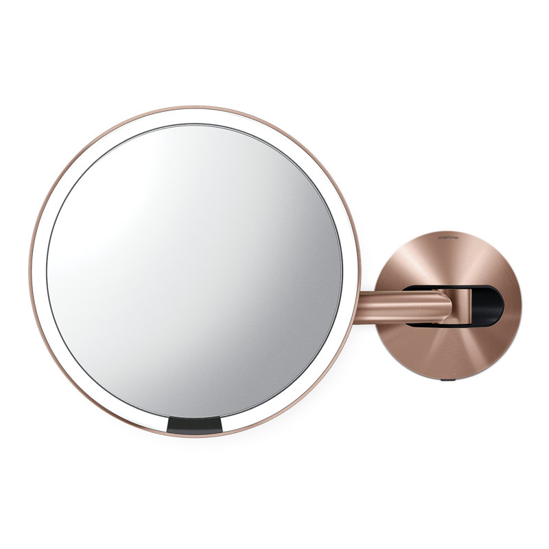 Simplehuman Round Hard-Wired Wall Mounted Makeup Sensor Mirror, Rose Gold