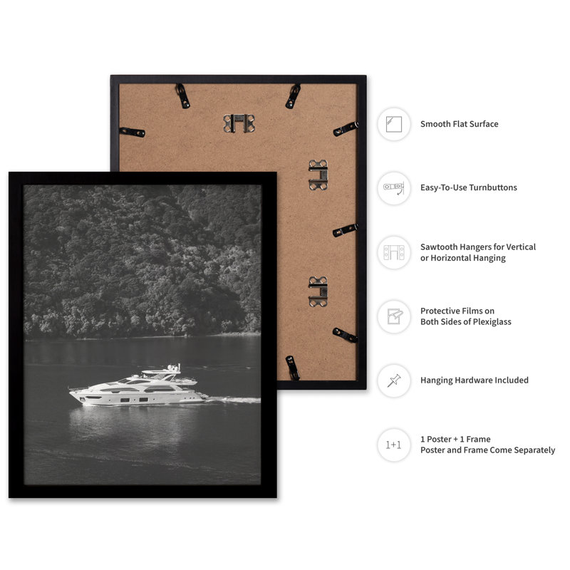 Voilier, Black Framed, Poster, 18"H x 24"W