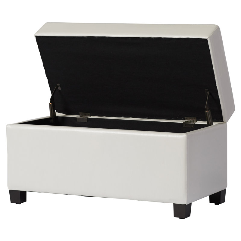 Repose-pieds rangement touffeté Teignmouth, Blanc