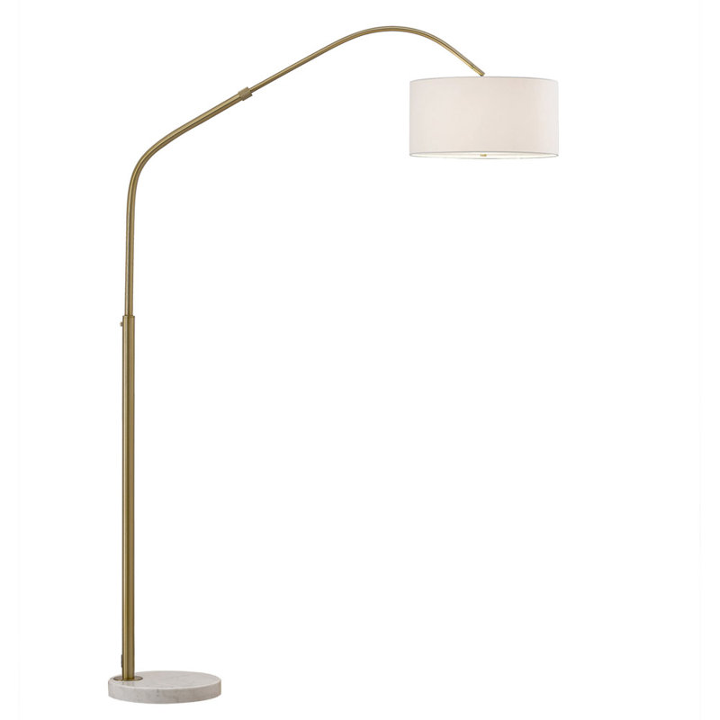 Germantown 81'' Arched Floor Lamp, Antique Brass/White