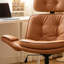 Chaise de bureau rembourrée à pieds croisés avec accoudoirs réglables, fauteuil de direction ergonomique pivotant avec appui-tête-609381913