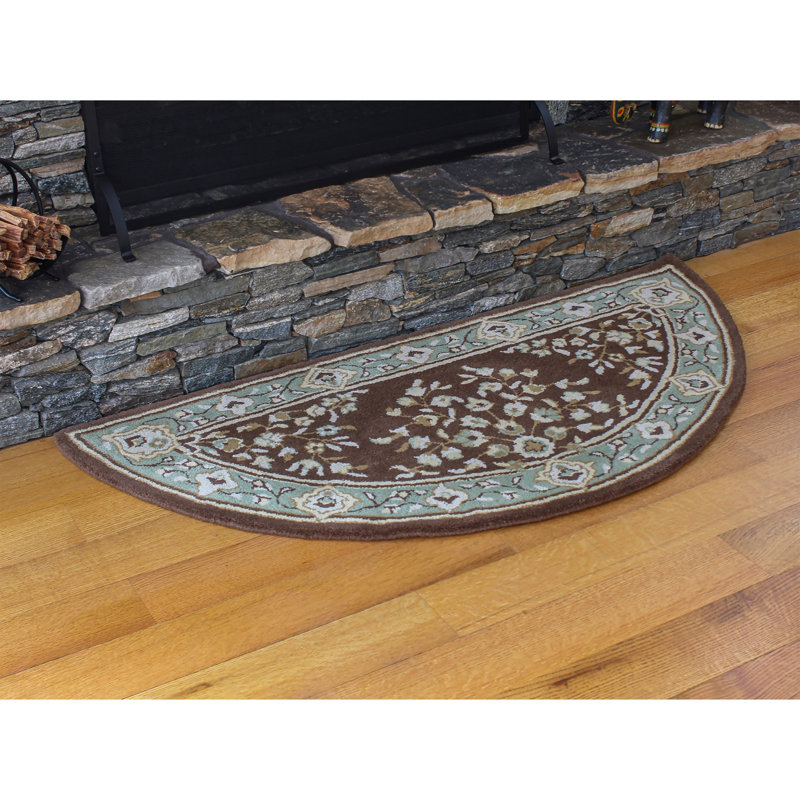 Tapis de surface touffeté à la main en laine de foyer Rupesh, H 26 po x l 56 po x P 0,5 po