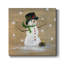 Bonhomme de neige en bois - Toile tendue avec châssis I-Premium - prête à être accrochée