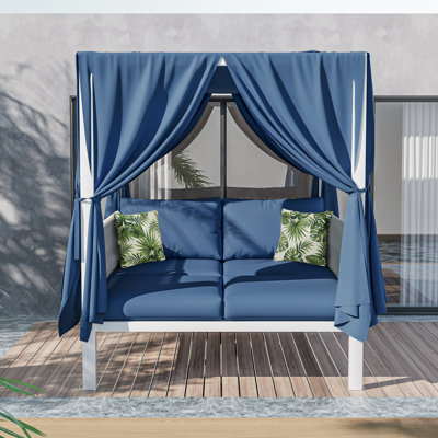 Petworth 57.5" Metal Outdoor Patio Daybed With Cushions by Latitude Run