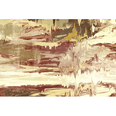 Spicy Smeared Paint Warm 1 Piece Wrapped Canvas Painting