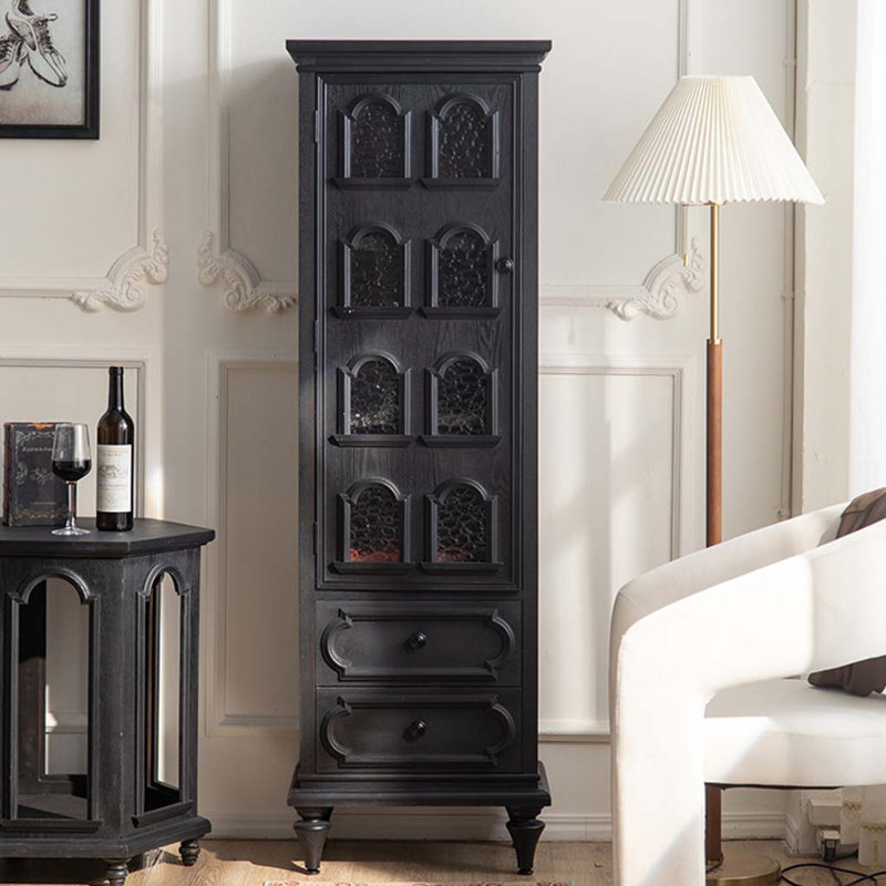 Armoire sur pied en bois massif noir