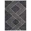 Tapis à poils longs à motif géométrique abstrait gris anthracite foncé - velours moyen, durable et élégant-1278771417