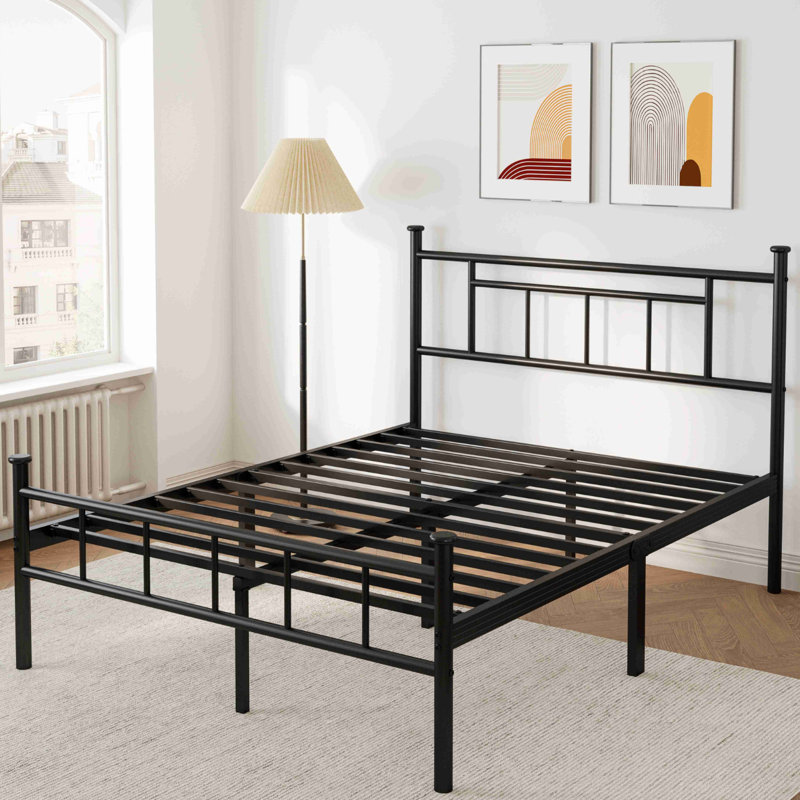 Carrold 42" Platform full bed frame with headboard, Heavy Duty metal bed frame Structure, No Box Spring Needed, No Squeak, Comfortable Beds for Small Families, Perfect for Guest Rooms & Compact Bedrooms