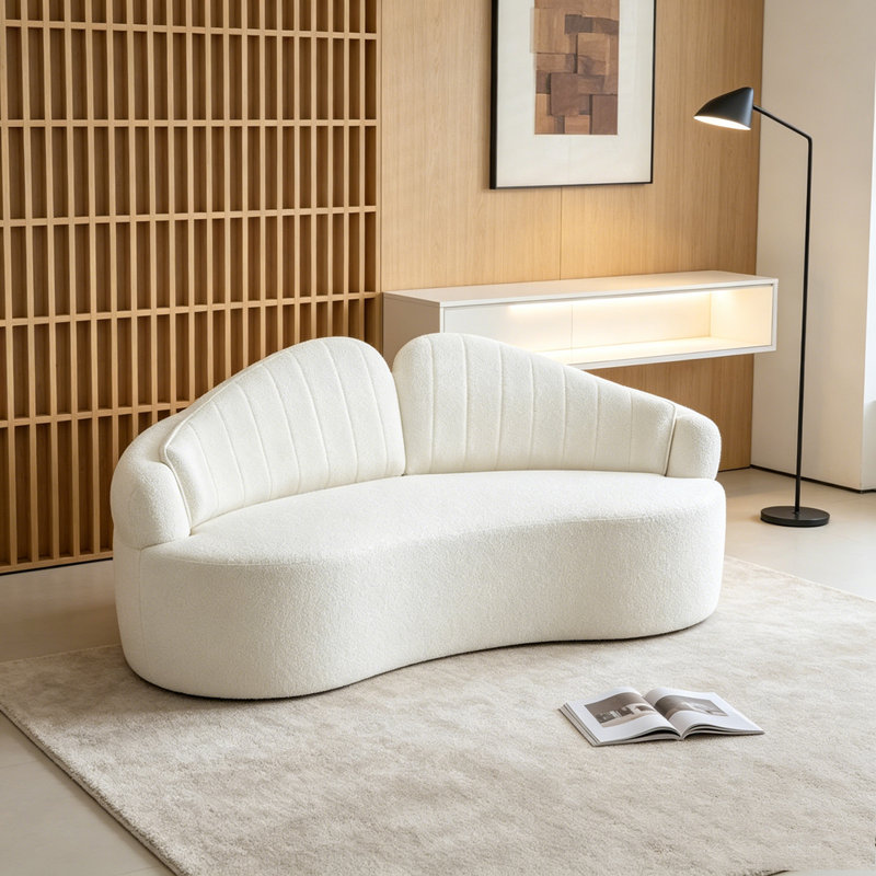 Canapé courbé, White-two-seater