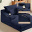 Chaise longue en velours côtelé à compression 47,2 po, siège profond avec porte-gobelet et sac de rangement, aucun assemblage requis-1372238335
