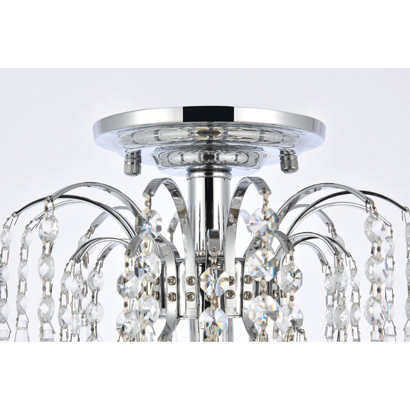 Plafonnier semi-encastré 1 lumière 9 po Lasher, Chrome, Coupe royale