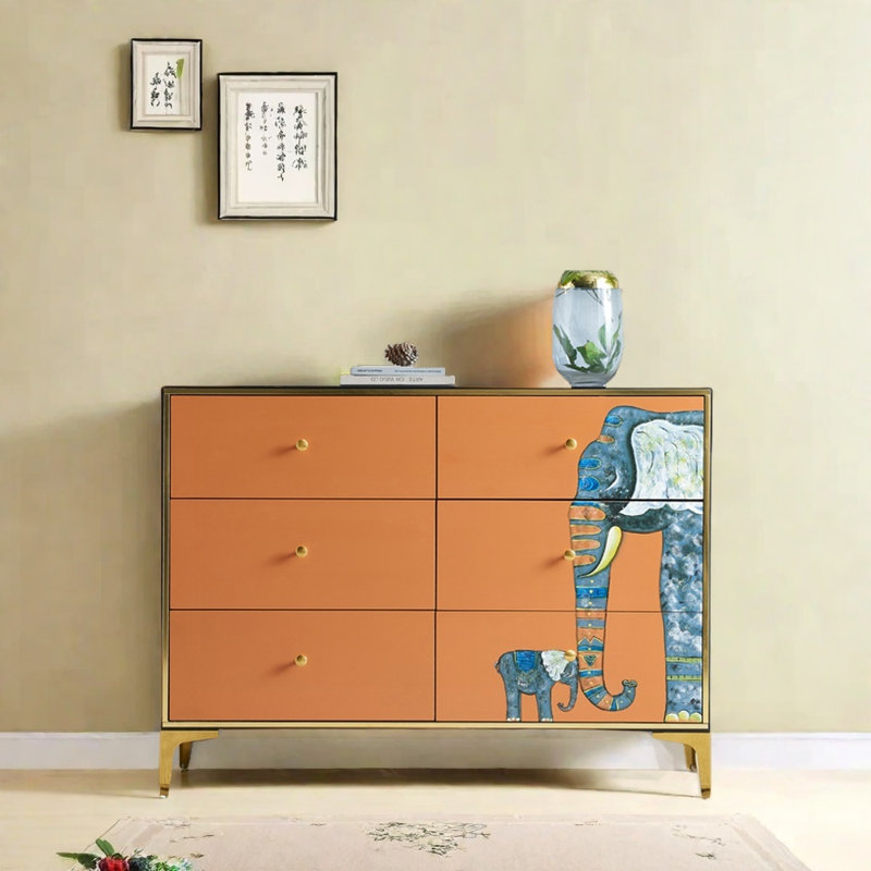 Hand-Painted Entryway Cabinet