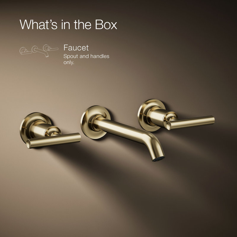 Purist® Wall-Mounted Bathroom Faucet, Lever Handle, Vibrant French Gold