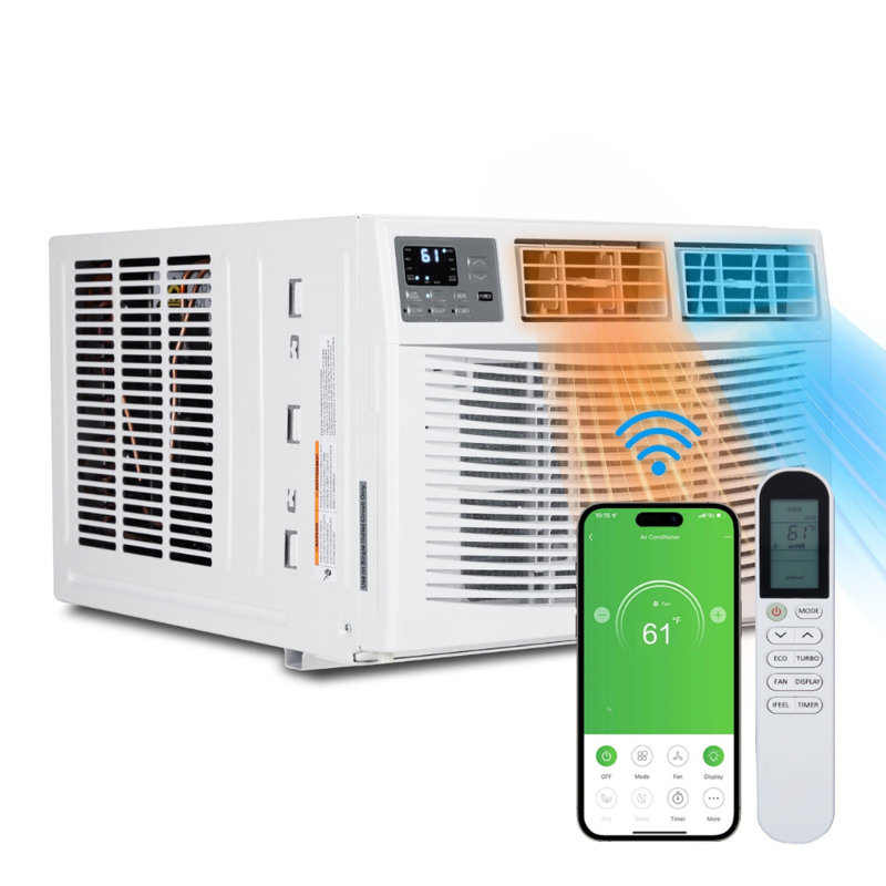 Winado 12000 BTU Wi-Fi Connected Window Air Conditioner for 550 Square Feet with Heater