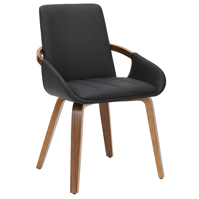Chaise de salle à manger Gasper, ensemble de 2, en noyer noir et foncé, Noir/noyer
