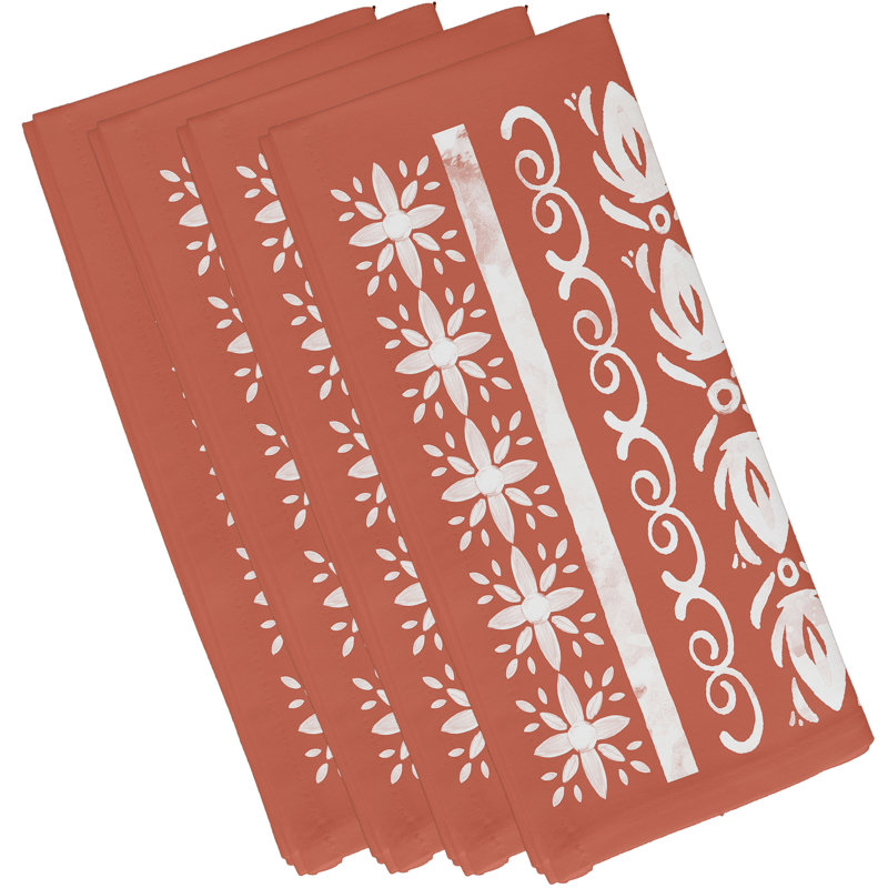 Ensemble de serviettes 4 pièces Aeryn, Rouge-orange