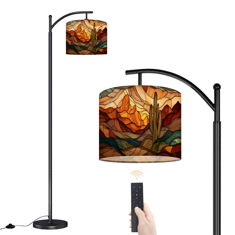 Lampe sur pied à arc avec abat-jour réglable Western Sunset