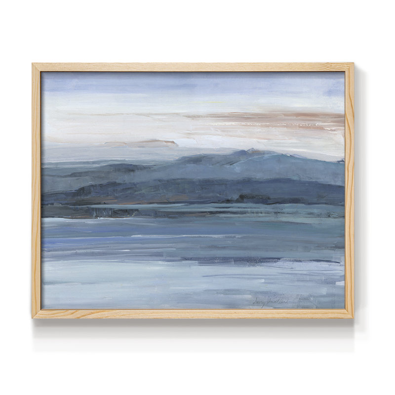 Across The Lake - Reproduction encadrée - Restickable, Naturel, H 16 po x l 20 po