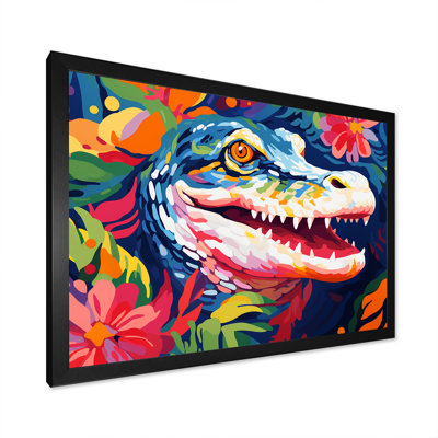 Popart alligator I, art mural crocodile