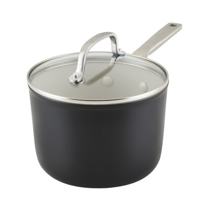 KitchenAid Hard Anodized Ceramic Nonstick 3 Quart Cookware Sauce Pan with Lid