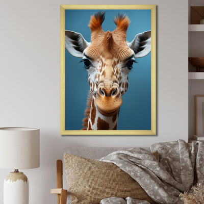 «Blue Giraffe Portrait II», reproduction sur toile