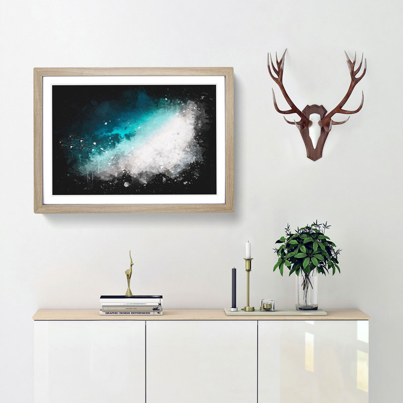 Cocoa Island Beach - Framed Print, 45cm H x 63cm W x 2cm D, Oak Framed