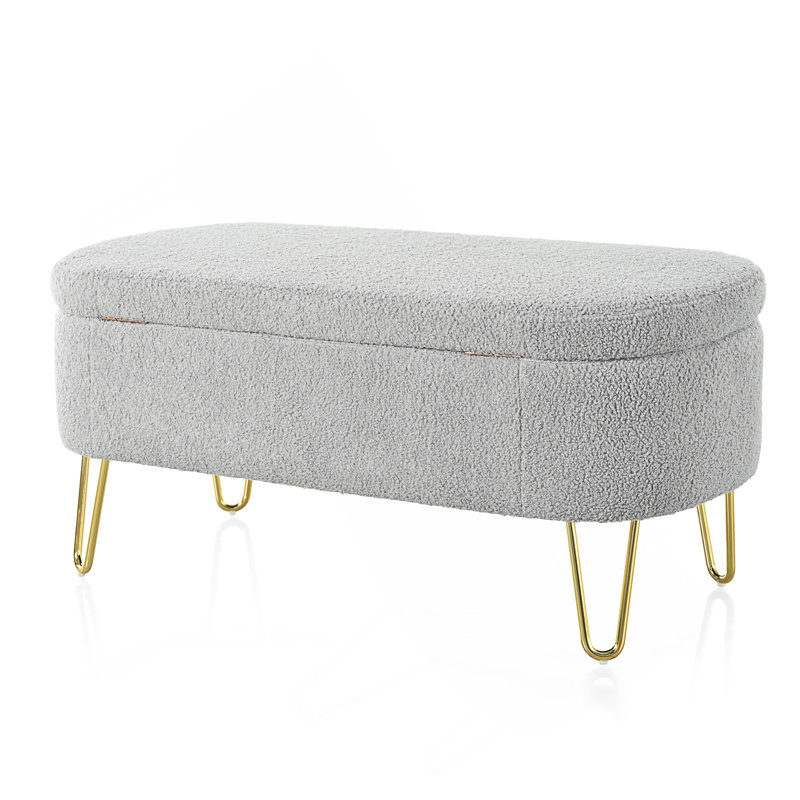 Lataif Oval Storage Bench, Gray