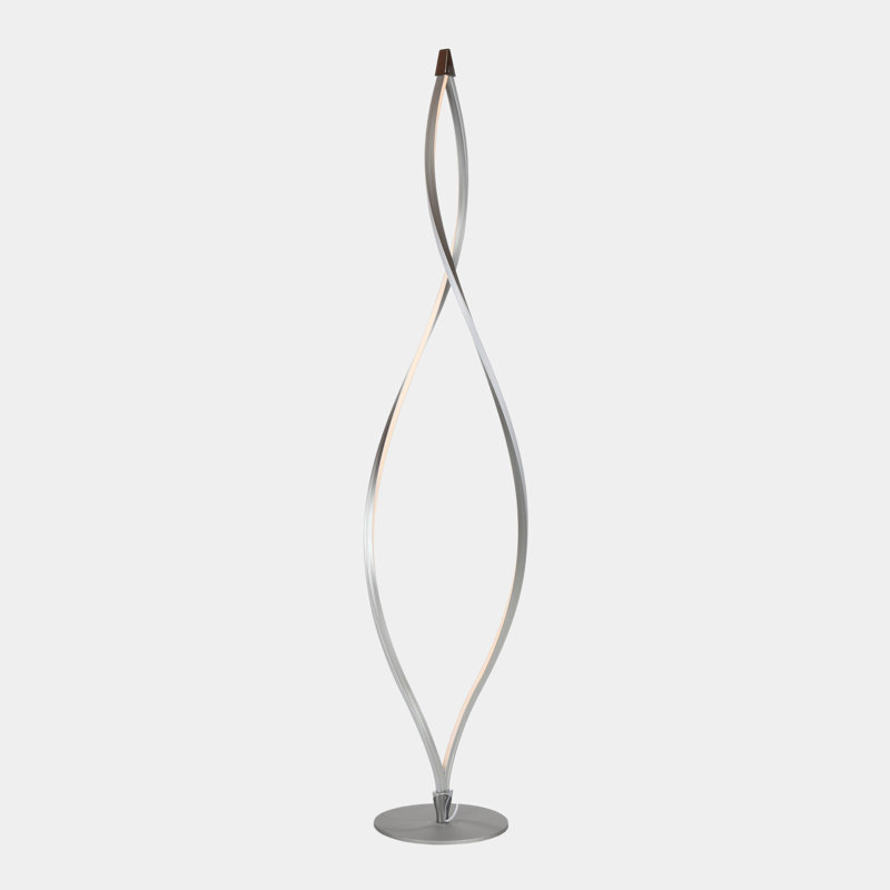 Brightech Twist 43 in. Industrial 2-Light LED Energy Efficient Floor Lamp with Built-In 3-Way Dimmer