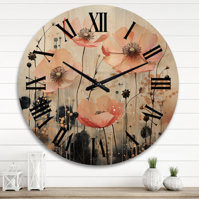 Horloge murale en bois massif Rabun