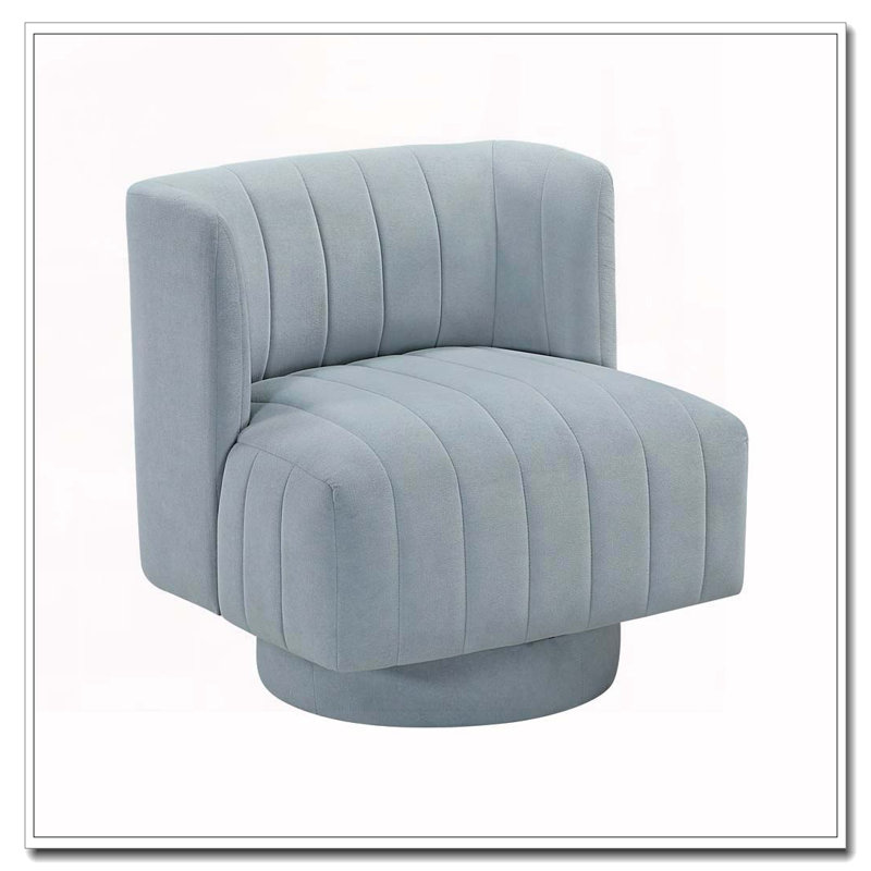 Chaise d'appoint pivotante rembourrée, Bleu aqua