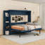 Lit escamotable en bois avec 3 tiroirs et tablettes ouvertes-525856548-525856545