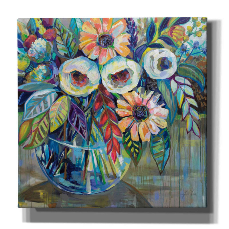«Joy» par Jeanette Vertentes, art mural sur toile, H 18 po x l 18 po x P 0,5 po