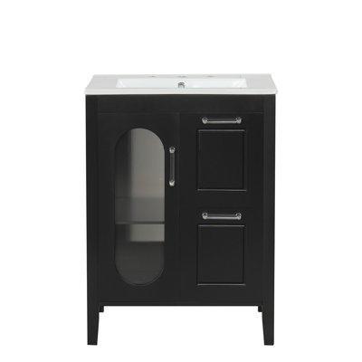 Meuble-lavabo 24 po avec lavabo, meuble-lavabo 24 po avec deux tiroirs et porte