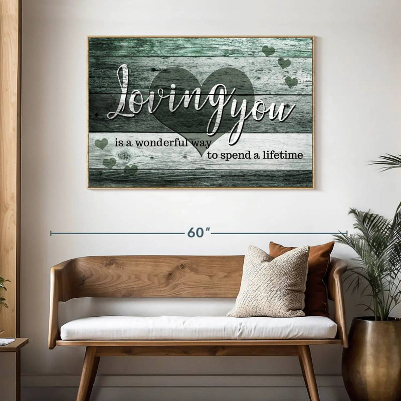Citation de mariage «I Love You» II, Cadre flottant en bois naturel, 46 po x 31 po