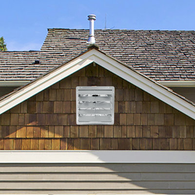 Exhaust Fan with Automatic Shutters, Wall-Mounted Aluminum Ventilation Fan, Low Noise, Dual Exhaust, for Garage or Attic
