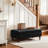 Faux Leather Ottoman Bench With Tufted Seat, Padded Upholstered Bench For Bedroom, Entryway, Dining Room-253473242