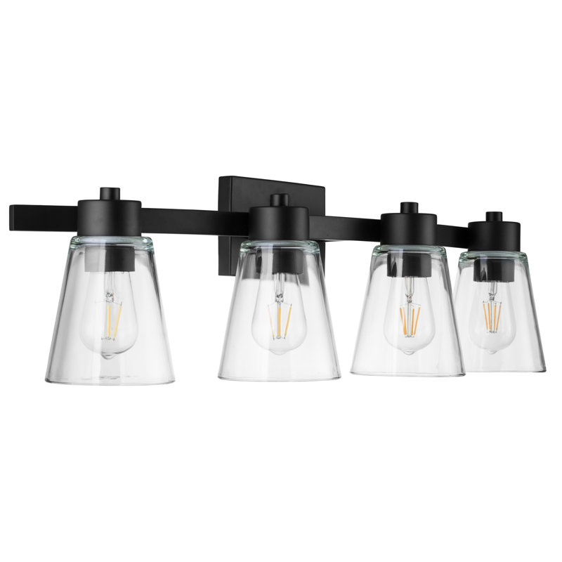 Fairendale Vanity Light, Matte Black, Clear