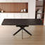 Table de salle à manger moderne noire, extensible de 78,15 po. Style industriel Mid-Century pour la salle à manger. Dessus, pieds en métal stables-152793626