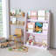 Étagère à livres pour enfants à 3 niveaux, rose-1210013256