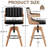 Mid Century Modern Counter Height Bar Stools Set of 4, 360° Swivel Barstools with Wood Legs, Faux Leather Upholstered Island Chairs with Backrest-146354427-146354424