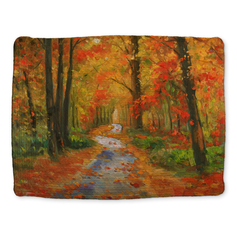Autumn Trail Braided Polyester Placemat | Trees Home Decor