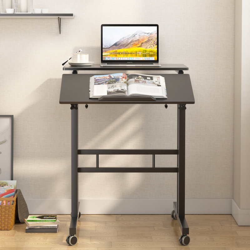 Bureau pour travailler debout réglable en hauteur Crumpton, Noir