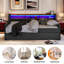 Lit de jour avec couchette Gata Upholstery, lumières DEL, tête de lit avec rangement -867937476